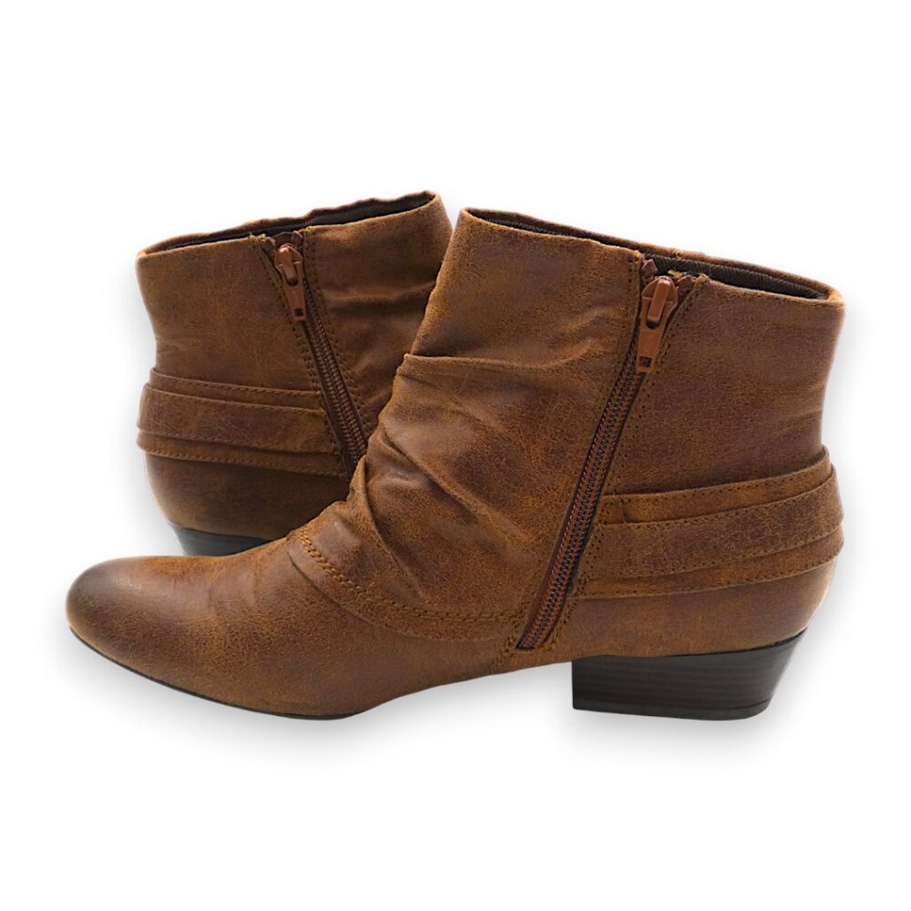 Kim Rogers Tanya Brown Ankle Booties Size 8.5 Buckle Low Heel - Picture 6 of 14